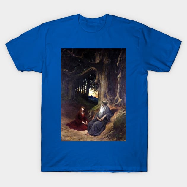Merlin and Viviene Resting in the Forest - Gustave Dore T-Shirt by forgottenbeauty